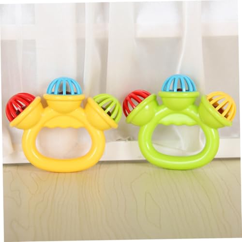 SOPOTUTU 4 Stück Teiliges Kinderhandglocken Bunte Babyspielzeug Musikspielzeug mit Rasseln Fördert Rhythmusgefühl und Kreativität Ab Jahre Langlebiges Kunststoffmaterial von SOPOTUTU