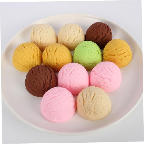 SOPOTUTU 4 Stück Teiliges Künstliche Eiscreme Kugeln Deko Attrappen aus Realistische Fotorequisite Leicht Tragbar für Party Tisch und Schaufensterdekoration von SOPOTUTU