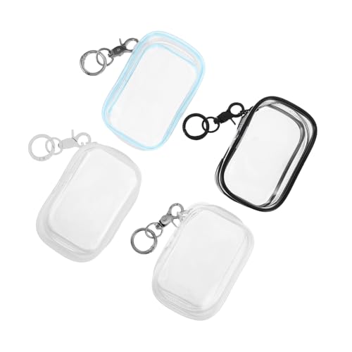 SOPOTUTU 4 Stück Teiliges PVC-transparentes Aufbewahrungsset für Plüschtiere mit Schlüsselanhänger Stabile Tragbare Hänge-Organizer-Tasche Ausflüge und Einfaches Zugreifen Lieblingspuppen von SOPOTUTU