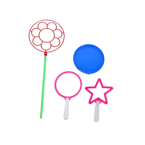 SOPOTUTU 4 Stück Teiliges Seifenblasen Set mit Großen und Kleinen Zauberstäben Mehrfach Blasen Erzeugend Bunte Outdoor Spielzeuge für Farblich Sortiert für Garten und Zufällige Farbe von SOPOTUTU