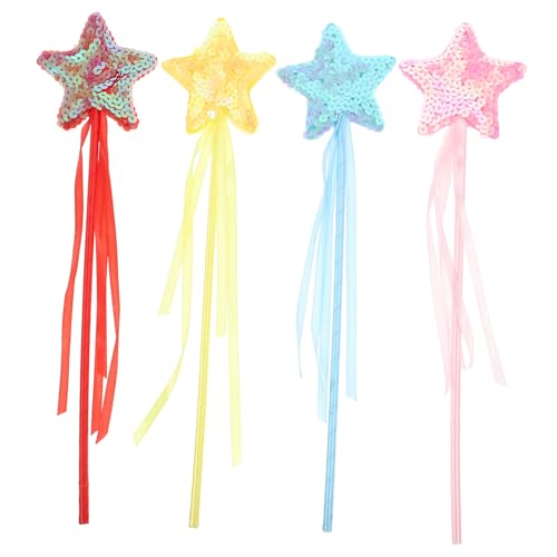 SOPOTUTU 4 Stück Teiliges Sternförmige Feenstäbe mit Band Buntes Zauberstab für Kindergeburtstag Hochzeit Weihnachten und Party Sicheres Material Charmantes Design in Gelb Blau Rot SOPOTUTU 4 Stück Teiliges Sternförmige Feenstäbe mit Band Buntes Zauberstab für Kindergeburtstag Hochzeit Weihnachten und Party Sicheres Material Charmantes Design in Gelb Blau Rot von SOPOTUTU