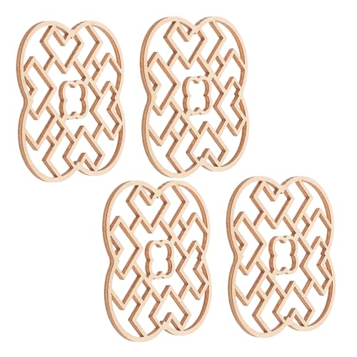 SOPOTUTU 4 Stück Teiliges Unbemalte Miniatur Holzfenster für Puppenhaus Zubehör Traditionelle Chinesische Fenster für DIY Bastelprojekte Detailreiche Architekturmodellierung für Miniatur von SOPOTUTU