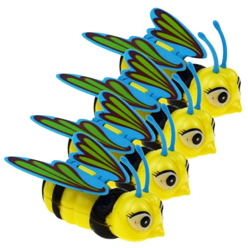 SOPOTUTU 4 Stück Teiliges Wind Up Lustige Bienenform Bewegliche Flügel Kleine Spielzeuge als Geburtstagsgeschenk für Feinmotorisches Training von SOPOTUTU