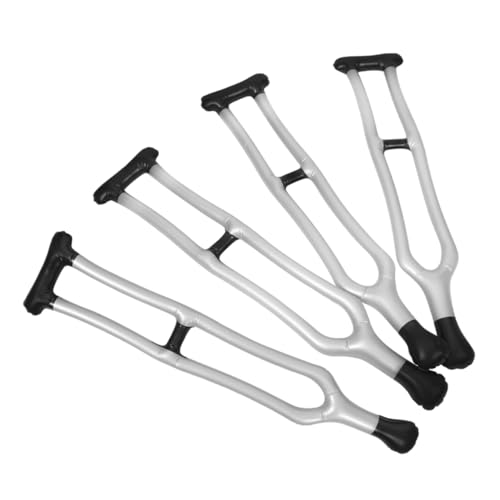 SOPOTUTU 4 Stück aufblasbare Krücken geburtstagsfeier deko aufblasbare Gehhilfe und Gehstock Stock des alten Mannes Zuckerrohr Kostüm gefälschter Stock PVC Silver von SOPOTUTU