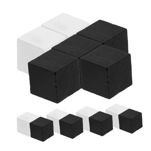 SOPOTUTU 40 Stück Teiliges Mini Holz Schachfiguren Schwarz Weiße Quadratische Bauern Schachfiguren Glatt Schadstofffrei Ersatz für Flugschach und Brettspielzubehör von SOPOTUTU