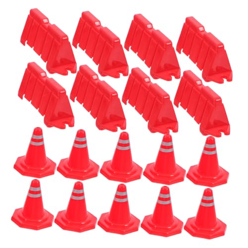 SOPOTUTU 40 Stück Teiliges Mini Verkehrszeichen aus PP mit Baukegeln und Absperrungen Kompakt für DIY Sandtisch Schulunterricht und Interaktive Kinderspiele zur Verkehrsmodellgestaltung von SOPOTUTU