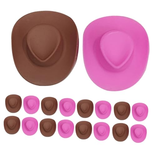 SOPOTUTU 40 Stück Teiliges Miniatur Cowboy Hüte Kleine Filzhüte für Bastelarbeiten Puppenmützen Braun Dekorative Mini Hüte für DIY Schmuck und Puppenaccessoires von SOPOTUTU
