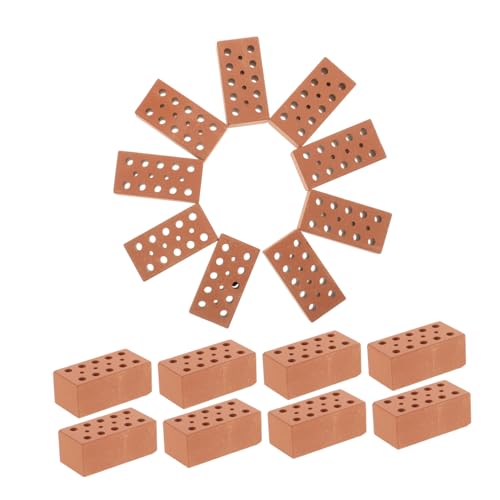SOPOTUTU 40 Teilige Bausteine Landschaftsbau Mini Kunstziegel Modellbausteine Kleine Weich Strukturierte Miniatur Spielhauswürfel Simulierte Ziegelmodelle Möbel DIY Ziegel von SOPOTUTU