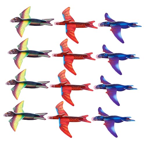 SOPOTUTU 48 Stück Teiliges Dinosaurier Flugzeuge Handgeworfene Styroporflieger für Outdoor Aktivitäten Partys und Unterricht Farblich Gemischt und Einfach zu Bedienen von SOPOTUTU