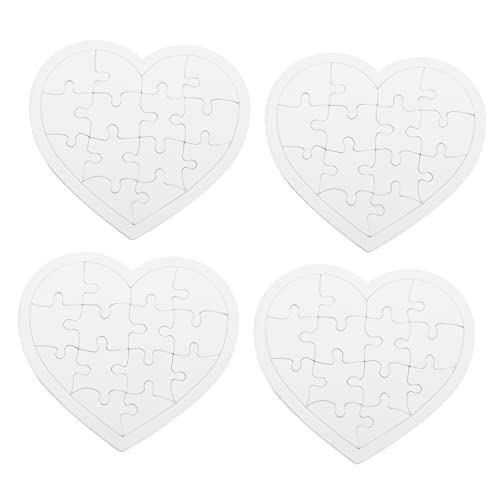 SOPOTUTU 4Sätze Leeres Herz Puzzle Für DIY Rätsel Für Kreative Bastelprojekte Fördert Hand Augen Koordination Und Kreativität Einfach Zu Gestalten von SOPOTUTU