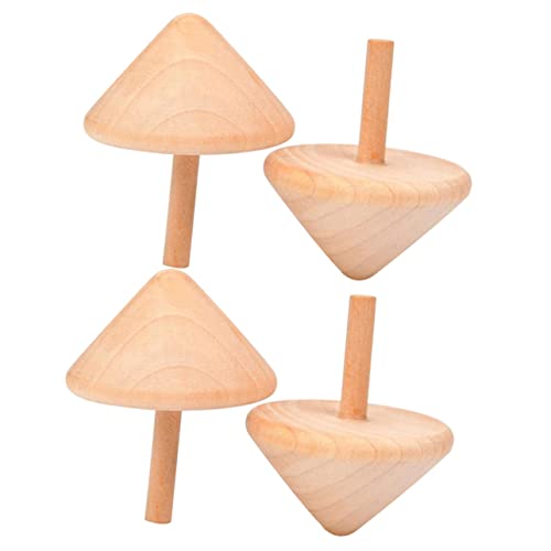 SOPOTUTU 4Stücke Teiliges Holz Gyroskop für Kreative Drehkreisel für Draußen Fördert die Motorischen Fähigkeiten Fantasie Langlebiges und Leichtes Kinderspielzeug aus Holz von SOPOTUTU