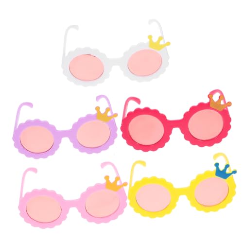 SOPOTUTU 5 Paare Puppenbrille Partybrillen für Mini-Brille kleine Sonnenbrille zum Basteln Brille entzückende Mini-Sonnenbrille gefälschte Kinderbrille Plastik von SOPOTUTU