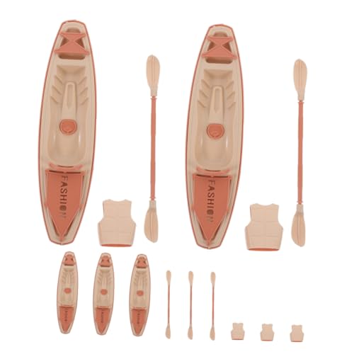 SOPOTUTU 5sätze Miniatur-kanu Mit Paddeln Und Schwimmweste Plastik-Boot-Spielzeug Als Modelldekoration Oder Wasserspielzeug Für Junge Mädchen Großes Camping-Boot Für Puppenhaus Und von SOPOTUTU
