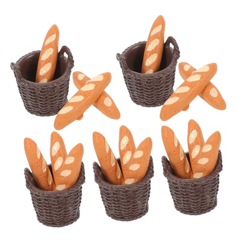 SOPOTUTU 5 Satz Teiliges Miniatur Brotmodelle mit Miniatur Baguette Körben Realistische Künstliche Französische Brote Mini Haus Dekoration Puppenhaus Küchen Zubehör für Kreative Szenen und SOPOTUTU 5 Satz Teiliges Miniatur Brotmodelle mit Miniatur Baguette Körben Realistische Künstliche Französische Brote Mini Haus Dekoration Puppenhaus Küchen Zubehör für Kreative Szenen und von SOPOTUTU