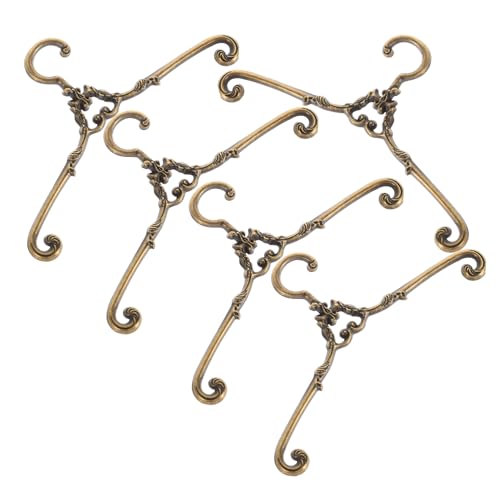 SOPOTUTU 5 Stück Mini Kleiderbügel für Puppen Retro Miniatur Kleiderbügel aus Metall für Puppenhaus Dekoration Antik Bronze für Puppenmöbel und Zubehör von SOPOTUTU