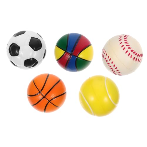 SOPOTUTU 5 Stück Mini Sportbälle Stressbälle aus PU für Erwachsene für Sportpartys Fidget Stressabbau und Kreative Aktivitäten Basketball Fußball Baseball Tennis und Farbball SOPOTUTU 5 Stück Mini Sportbälle Stressbälle aus PU für Erwachsene für Sportpartys Fidget Stressabbau und Kreative Aktivitäten Basketball Fußball Baseball Tennis und Farbball von SOPOTUTU