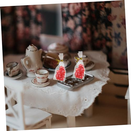 SOPOTUTU 5 Stück Miniatur Erdbeer Candy Realistische Lebensmittel Requisite Leichte Stabile Dekoration für Puppenhaus DIY Bastelbedarf und Miniatur Küche von SOPOTUTU