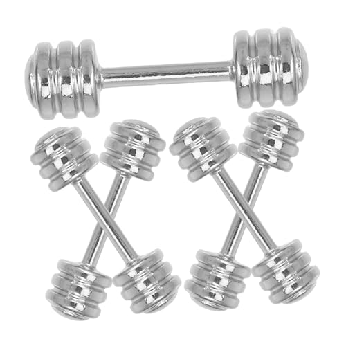 SOPOTUTU 5 Stück Miniatur Puppenhaus Fitnessstudio Metall Hanteln Modell Mini Dumbbells für Doll Gym Supplies Dekoration und Foto Requisite von SOPOTUTU