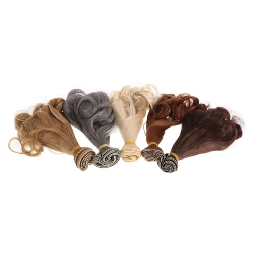 SOPOTUTU 5 Stück Perücke Haarreihe puppenperücken bjd perücke Bjd-Puppen männlich Puppe Perücke Haare für Puppen Puppenhaartressen Perücken für Puppen Hochtemperaturdraht von SOPOTUTU