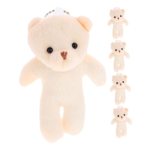SOPOTUTU 5 Stück Plüschtier Bär Mini Stoffbär Winziger Bär Bär Puppe Dekorativer Bär Cartoon Bär Puppe Bär Ornament Multifunktionsbär Anhänger Pp Baumwolle Beige von SOPOTUTU