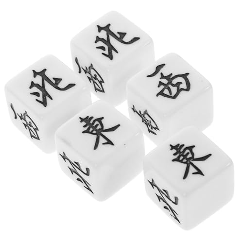 SOPOTUTU 5 Stück Teiliges Mahjong Würfelset Acryl Würfel mit Windrichtungszeichen Weißer Hintergrund Schwarze Schrift Leicht Tragbar Partyspiel Zubehör für Würfelspiele Erwachsene SOPOTUTU 5 Stück Teiliges Mahjong Würfelset Acryl Würfel mit Windrichtungszeichen Weißer Hintergrund Schwarze Schrift Leicht Tragbar Partyspiel Zubehör für Würfelspiele Erwachsene von SOPOTUTU