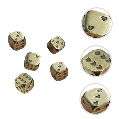 SOPOTUTU 5 Stück Teiliges Metalldice mit Abgerundeten Ecken Herzmuster Würfel für Brettspiele und Partyspaß Robustes Spielzubehör in Antikem Leicht und Tragbar für Indoor und Outdoor SOPOTUTU 5 Stück Teiliges Metalldice mit Abgerundeten Ecken Herzmuster Würfel für Brettspiele und Partyspaß Robustes Spielzubehör in Antikem Leicht und Tragbar für Indoor und Outdoor von SOPOTUTU
