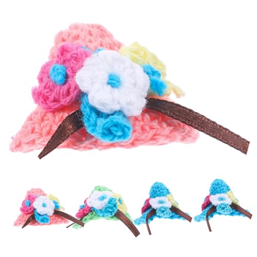 SOPOTUTU 5 Stück Teiliges Mini Hut Dekorative Puppenhaus Hüte Farbige Langlebige Miniatur Hut Accessoires für Vielseitig Verwendbar für DIY Party und Hochzeitsdeko Zufällige von SOPOTUTU