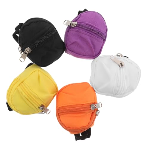 SOPOTUTU 5 Stück Teiliges Mini Schlüsselanhänger mit Zipper Münztasche Kompakter Robuster Rucksack Schlüsselanhänger für Münzen Karten und Kleine Gegenstände Praktischer Sicherer von SOPOTUTU