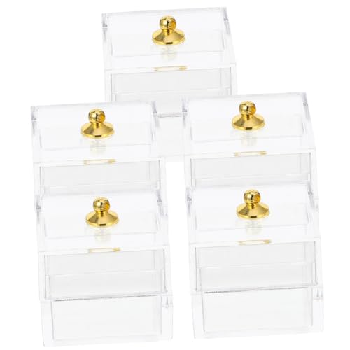 SOPOTUTU 5 Stück Teiliges Miniatur Aufbewahrungsbox aus Transparentem Kleine Aufbewahrungsbox für Puppenhaus Zubehör Mikro Landschaftsdekoration Platzsparend Praktisch und Vielseitig von SOPOTUTU