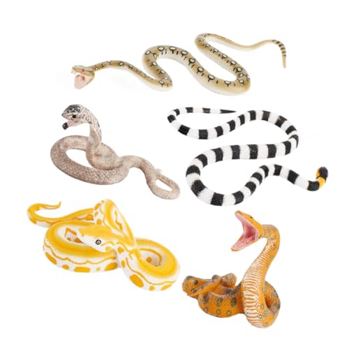 SOPOTUTU 5 Stück Teiliges Realistisches Boa Constrictor Schlangenmodell aus Umweltfreundlichem Material Lebensechte Halloween Deko und Gruseliges für Erwachsene Detailreich und von SOPOTUTU