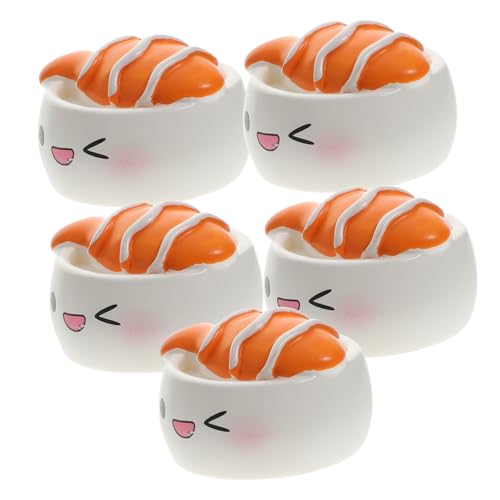 SOPOTUTU 5 Stück Teiliges Resin Sushi Dekorationen Cartoon DIY Handwerkszubehör Miniatur Lebensmittelfiguren für Schreibtisch Mikro Landschaft und SOPOTUTU 5 Stück Teiliges Resin Sushi Dekorationen Cartoon DIY Handwerkszubehör Miniatur Lebensmittelfiguren für Schreibtisch Mikro Landschaft und von SOPOTUTU