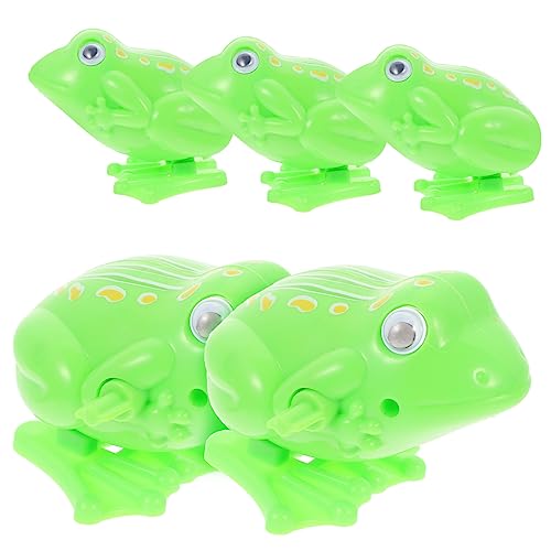 SOPOTUTU 5 Stück Uhrwerk Froschspielzeug Frösche Partyspielzeug Federn Tier Aufziehspielzeug Kleinkind Mini Eltern Interaktives Frosch Lustiges Goodie Bag Stuffers von SOPOTUTU