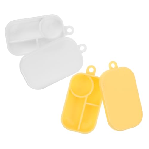 SOPOTUTU 50 Stück Mini Lunchbox mit Fächern Realistische Snack-Container für Leichte Miniatur-essensbox für Puppenhaus Rollenspiele Picknick und Küchenzubehör von SOPOTUTU