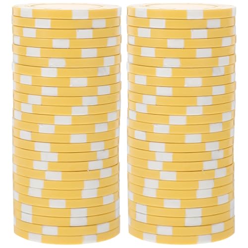 SOPOTUTU 50 Stück Poker Chips aus Robustem Kunststoff Nummerierte Spielmarken für Poker Games und Holdem Praktische Langlebige und Glatte Tokens in Gelb für Party und Zählzwecke SOPOTUTU 50 Stück Poker Chips aus Robustem Kunststoff Nummerierte Spielmarken für Poker Games und Holdem Praktische Langlebige und Glatte Tokens in Gelb für Party und Zählzwecke von SOPOTUTU