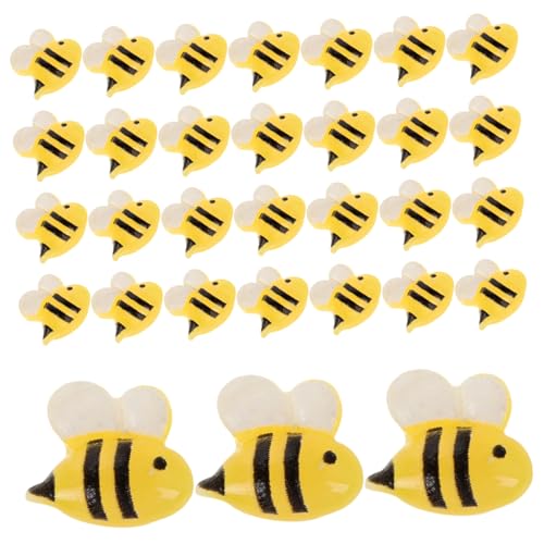 SOPOTUTU 50 Stück Tierbienen-Ornamente Bastelzubehör Kleine Bienen-Basteldekoration Mini-Bienen aus Harz Bienen-Büro- Verzierungen für das Handwerk gefälschte Bienen Biene liefert von SOPOTUTU