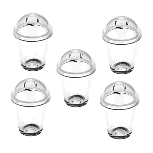 SOPOTUTU 5Stücke Kaffeetassen Transparente Mini Accessoires Für Mini Hausdekor Fotorequisiten Für Nostalgische Teestunden Deko Für Spielzeughäuser von SOPOTUTU