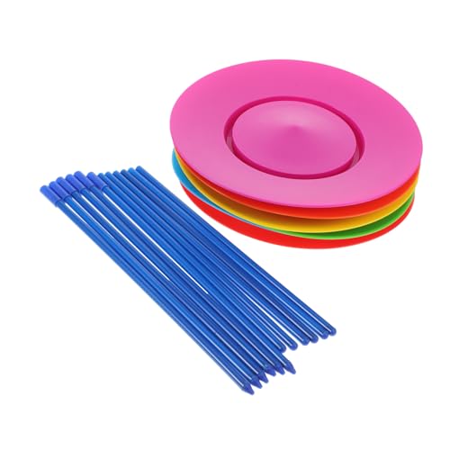 SOPOTUTU 6 Stück 6 Bühnenplattenspieler drehbarer Plattenständer Jonglierstöcke Rotationswerkzeugsatz Sich drehende Platten Gyroplatte Jonglierspielzeug Sich drehender Essteller Plastik von SOPOTUTU