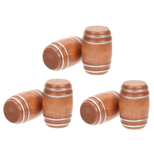 SOPOTUTU 6 Stück Barzubehör Miniatur-Weinfass Miniatur-Bierfässer Mini-Bierfässer-Modelle Mini- Holzfass Puppenhaus-Bar-Zubehör Miniatur-Holzfässer hölzern Light Brown von SOPOTUTU