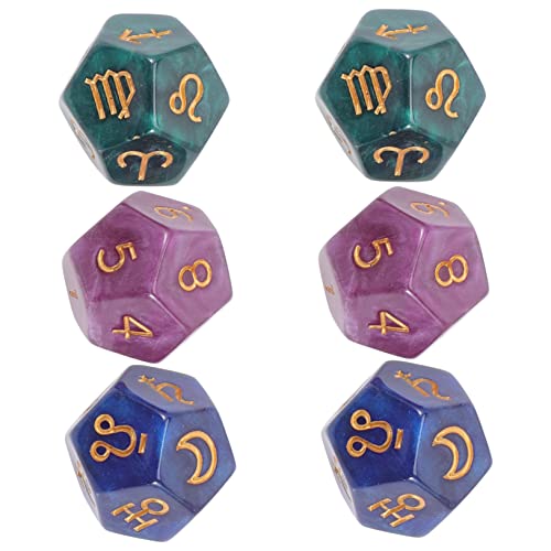 SOPOTUTU 6 Stück Kreativen Harz Seitige Polyedrische Dice für Tarot Tischspiele und Divination Sammler und Spieleabende von SOPOTUTU
