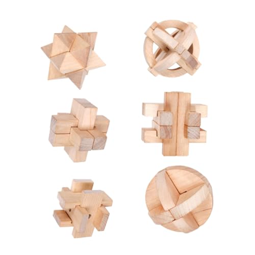 SOPOTUTU 6 Stück Kreatives Holz Kongming Schloss Teiliges für Fördert Logisches und Iq Entwicklung Lernspielzeug für Altersgruppen SOPOTUTU 6 Stück Kreatives Holz Kongming Schloss Teiliges für Fördert Logisches und Iq Entwicklung Lernspielzeug für Altersgruppen von SOPOTUTU