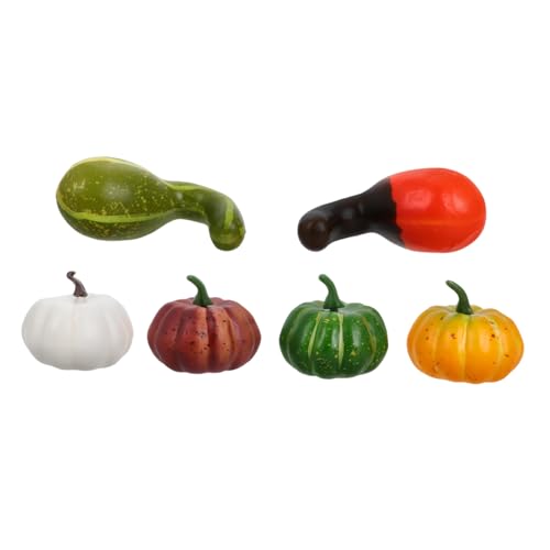 SOPOTUTU 6 Stück Künstliche Kürbisse für Herbstdekoration Realistische Pumpkins Tischdeko und Fotorequisiten für Erntedankfest und Herbst Events Ausstellungen und Schaufenster von SOPOTUTU