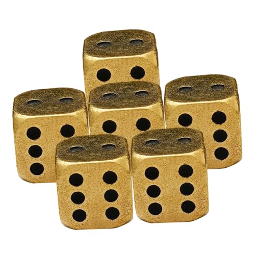 SOPOTUTU 6 Stück Messingwürfel mit Abgerundeten Ecken Solide Langlebig für Rollenspiele Partyrequisiten und Ästhetische Würfelspiele Kompakt und Wiederverwendbar Robustes Material für Bar SOPOTUTU 6 Stück Messingwürfel mit Abgerundeten Ecken Solide Langlebig für Rollenspiele Partyrequisiten und Ästhetische Würfelspiele Kompakt und Wiederverwendbar Robustes Material für Bar von SOPOTUTU