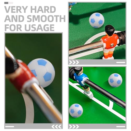 SOPOTUTU 6 Stück Mini Tischkicker Bälle Fußball Ersatzkugeln für Standard Tischfußballspiel Zubehör in Grün weiß und Blau weiß Geeignet für Spieltische und Wettbewerbe von SOPOTUTU