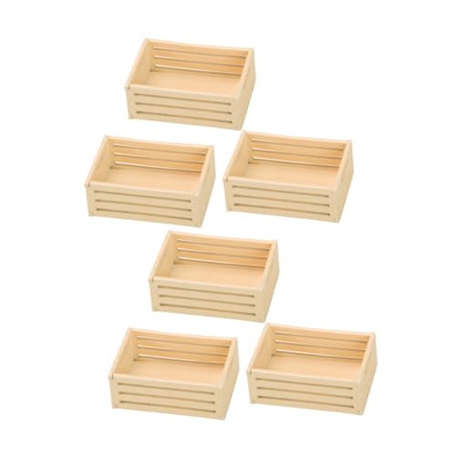 SOPOTUTU 6 Stück Mini-aufbewahrungskorb Mini- Puppenhaus-obstkorb Mini-puppenhauszubehör Kleiner Korb Miniaturen Mini -picknickkorb Mini-Sachen Miniatur-Dinge Khaki Pla von SOPOTUTU