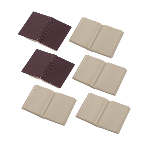 SOPOTUTU 6 Stück Mini -taschenbuch Puppenhaus Leere Bücher Puppenhaus-buchornament Puppenhaus-modelldekoration Mini-puppenhauszubehör Miniatur-bücherregalmodell DIY-minibücher Plastik Brown von SOPOTUTU