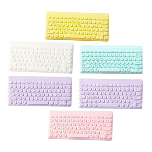 SOPOTUTU 6 Stück Miniaturisierte Bunte Tastaturmodelle Teiliges für DIY Schlüsselanhänger und Puppenhaus Dekoration Langlebige Harz Charmes für Schmuckherstellung und Kreative SOPOTUTU 6 Stück Miniaturisierte Bunte Tastaturmodelle Teiliges für DIY Schlüsselanhänger und Puppenhaus Dekoration Langlebige Harz Charmes für Schmuckherstellung und Kreative von SOPOTUTU