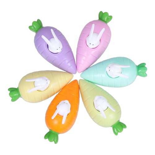 SOPOTUTU 6 Stück Osterhasen Rückzugs Baufahrzeug Kleinkind Karottenauto Rückzugsautos Großpackung Cartoon Rückziehspielzeug Mini Autos Für Party Karottenrennen Reibungsauto von SOPOTUTU