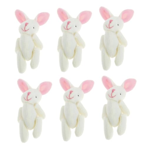 SOPOTUTU 6 Stück Plüsch Hase Anhänger Teiliges Süßes DIY Backpack Pendant aus Hochwertigem Plüsch für Schlüssel Taschen und Kinderspielzeug Bezaubernde Deko von SOPOTUTU