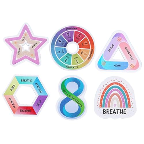 SOPOTUTU 6 Stück Sensorische Aufkleber mit Strukturierter Oberfläche Bunte DIY Sticker zur Stressreduktion Selbstklebend und Wiederverwendbar Geeignet für Handy Laptop Tasse und Sonstiges von SOPOTUTU