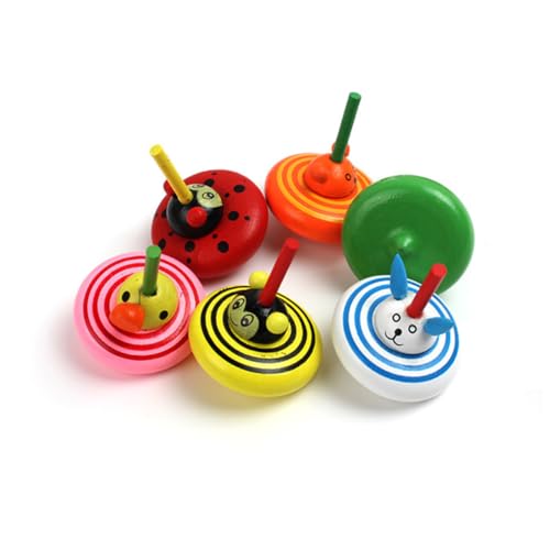 SOPOTUTU 6 Stück Teiliges Bunter Holz Gyroskope Tierform Kreatives und Lustiges Drehspielzeug für Fördert Kreativität und Hand Auge Koordination SOPOTUTU 6 Stück Teiliges Bunter Holz Gyroskope Tierform Kreatives und Lustiges Drehspielzeug für Fördert Kreativität und Hand Auge Koordination von SOPOTUTU